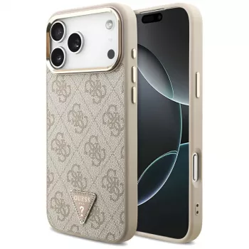 GUESS 4G Triangle Logo MagSafe ovitek za iPhone 18 Pro Max / 17 Pro Max - roza zlata