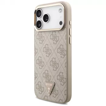 GUESS 4G Triangle Logo MagSafe ovitek za iPhone 18 Pro Max / 17 Pro Max - roza zlata