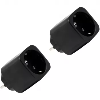 Shelly Plug M Gen3 črn 2 kosa pametna vtičnica z merjenjem moči, Wi-Fi & Bluetooth, 13A, spremljanje porabe energije, Schuko