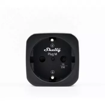 Shelly Plug M Gen3 črn 2 kosa pametna vtičnica z merjenjem moči, Wi-Fi & Bluetooth, 13A, spremljanje porabe energije, Schuko