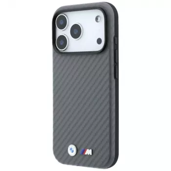 BMW M Carbon Metal Logo MagSafe ovitek za iPhone 18 Pro / 17 Pro - siva