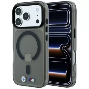 BMW M IML Glossy Metal Logo & Trims MagSafe ovitek za iPhone 18 Pro / 17 Pro - črn