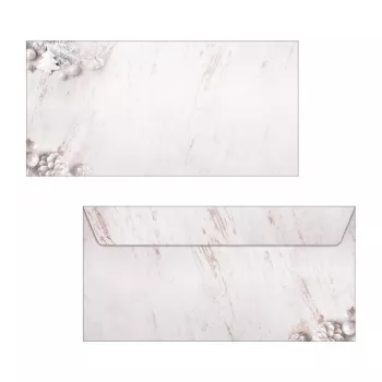 SIGEL 25 božičnih ovojnic Rustic White DIN long brez okna