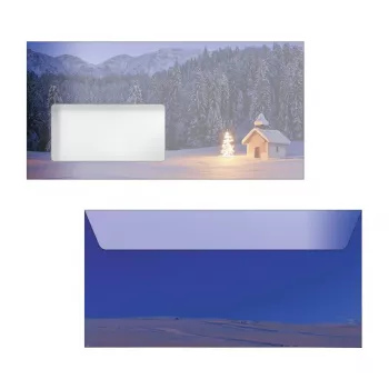Sigel 50 božičnih ovojnic DIN lang s samolepilnim zapiranjem, večbarvne, 220 x 110 mm, 80 g/m², FSC certificirano
