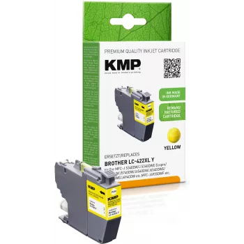 KMP obnovljena rumena kartuša s črnilom za Brother LC422XLY (MFC-J5340DW, MFC-J5740DW, MFC-J6540DW, MFC-J6940DW) - velik doseg 1500 strani
