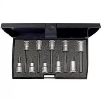 GEDORE 1509918 10-delni komplet nasadnih ključev za notranji šestkotnik 3/8 inch pogon (10 mm) H4-H17 v kovinskem kovčku