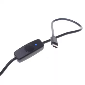 ALLNET USB-C na USB-C USB 3.1 napajalni/podatkovni kabel s stikalom, 1,0 m, črn