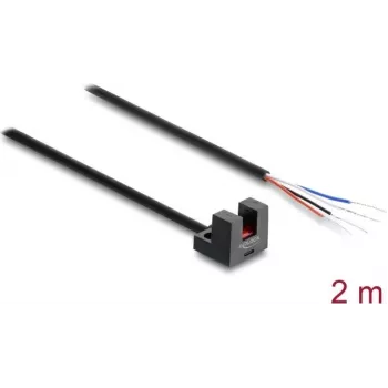 Delock viljična svetlobna zavesa 5 mm tip L s 4 odprtimi kabelskimi konci PNP L/D preklopna 2 m