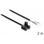 Delock viljični fotoelektrični senzor 5 mm tip F s 4 odprtimi kabelskimi konci NPN Light-ON/Dark-ON preklopni 2 m