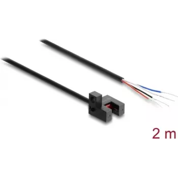 Delock viljična svetlobna zavesa 5 mm tip R s 4 odprtimi kabelskimi konci NPN L/D preklopna 2 m