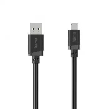 Hama kabel USB-A na Micro-USB, 2 m, črn