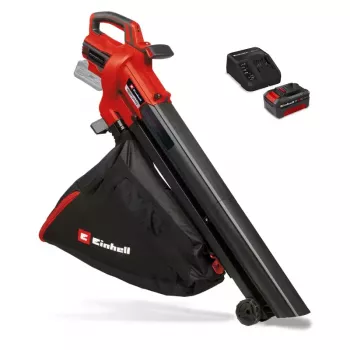 Einhell Power X-Change VENTURRO 18/210 komplet akumulatorski puhalnik in sesalnik listja, 18V, 4.0Ah baterija, rdeč/črn