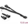 Delock Y-kabel za ventilator 1 x 4-pin PWM vtičnica na 2 x 4-pin PWM vtič s pleteno zaščito 13,5 cm črn