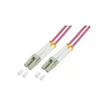 LogiLink OM4 LC/LC dupleksni večmodni optični povezovalni kabel, 75m, LSZH, aqua