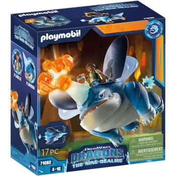 Playmobil 71082 Dragons: The Nine Realms - Plowhorn & D'Angelo s funkcijo eksplozije kristalne skale