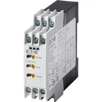 Eaton ETR4-70-A večnamenski časovni rele, 24-240 V AC/DC, 2 preklopna kontakta, 0,05 s-100 h, za DIN letev