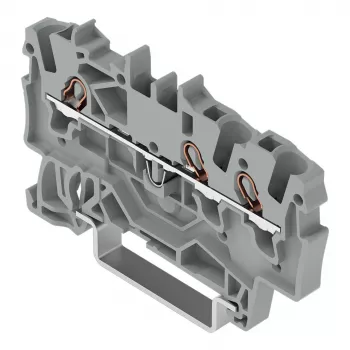 WAGO 2001-1301 3-polna prehodna sponka, 1,5 mm², Push-in CAGE CLAMP, Ex e II, siva