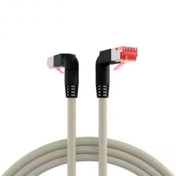 EFB Elektronik K4137GR.2 Cat.6A S/FTP LSZH patch kabel, Draka UC900 TM21, 2x90 stopinj, 2 m, siv