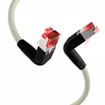 EFB Elektronik K4137GR.2 Cat.6A S/FTP LSZH patch kabel, Draka UC900 TM21, 2x90 stopinj, 2 m, siv