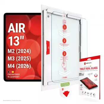 DISPLEX zaščitna folija za zaslon iz pravega stekla za iPad Air 13 (2024/2025/2026) - kaljeno steklo, trdota 9H, ultrajasno