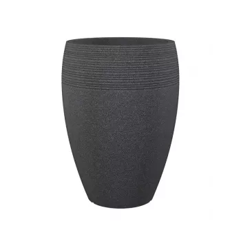 Emsa Landhaus cvetlični lonec 283/65 črno-granitni D47 – 47 cm okrogel lonec za rastline, 38 L, UV in proti zmrzali odporen, za notranjo/zunanjo uporabo