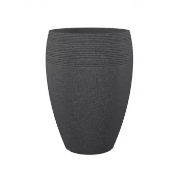 Emsa Landhaus cvetlični lonec 283/65 črno-granitni D47 – 47 cm okrogel lonec za rastline, 38 L, UV in proti zmrzali odporen, za notranjo/zunanjo uporabo