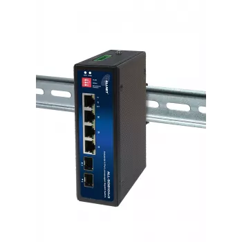 ALLNET ALL-SGI8104v3 industrijsko neupravljano stikalo Layer 2, 6 vrat GbE, 4x GbE RJ45, 2x SFP, brez ventilatorja, IP40