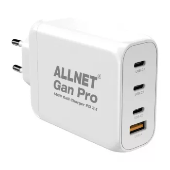 ALLNET GaN USB-C PD 3.1 napajalnik 140W 1A3C