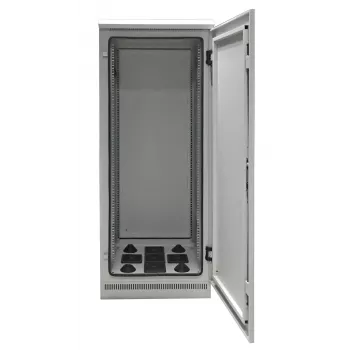 EFB Elektronik 19-palčna omara za omrežje 24U 600x600 IP55 s predmontiranim podstavkom, svetlo siva RAL 7035
