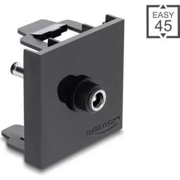 Delock Easy 45 modul DC 5,5 x 2,5 mm vtičnica na DC 5,5 x 2,1 mm vtič, črn