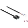 Delock viličasta fotoelektrična senzor 5 mm reža U-tip s 4 odprtimi kabelskimi konci PNP svetlo/temno preklopno 2 m