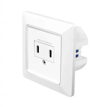 LogiLink stenska vtičnica s 2-portnim polnilnikom USB-C, 25W PD