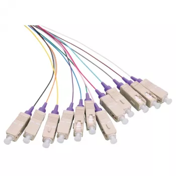 LOGILINK komplet optičnih pigtailov 12 x SC OM4 2m, barvni, vijoličast konektor