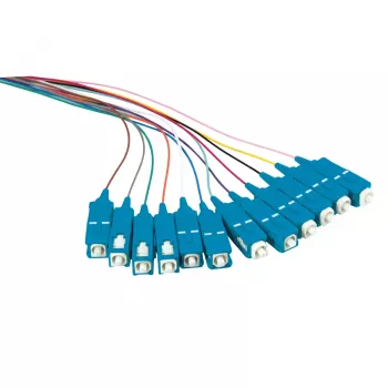 LogiLink komplet optičnih pigtailov 12 x SC OS2 2m, barvni, moder konektor