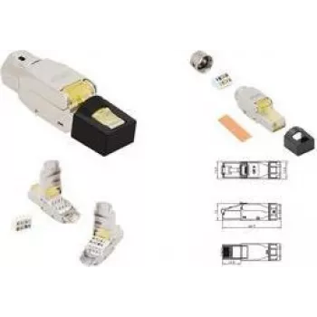 LogiLink MP0085 terensko sestavljiv Cat.8.1 RJ45 vtič, oklopljen, izjemno kratek
