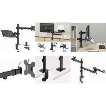 LogiLink BP0220 namizno držalo za monitor in prenosnik, 17-32 palcev, 10kg monitor, 9kg prenosnik, črno
