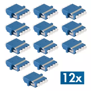 LogiLink LC Quad optični adapter, 12 kosov, moder, prirobnica, enorodovni