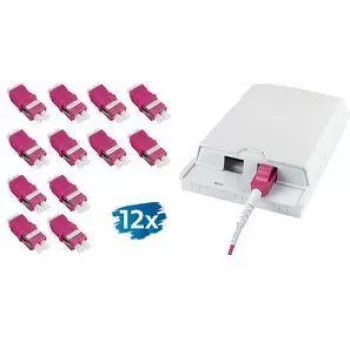 LogiLink LC Duplex OM4 komplet optičnih spojk brez prirobnice, vijoličen, 2x LC Duplex, izrez SC-Simplex