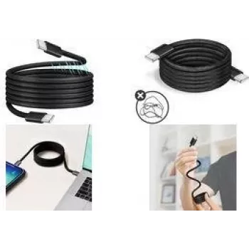 LogiLink CU0231 magnetni USB-C podatkovni in polnilni kabel, 1m, črn, 100W PD, USB 2.0