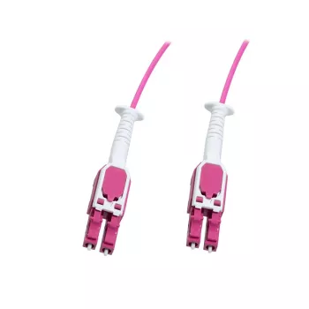 LogiLink Uniboot Push-Pull LC-LC OM4 večrodovni optični patch kabel, 1,0 m, LSZH, vijoličast