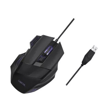 LogiLink ergonomska optična miška 7 gumbov USB s kablom vertikalna za desničarje črna