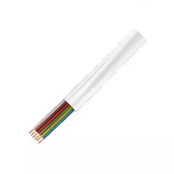 LogiLink CM06W ploščati telefonski kabel, 6-žilni CCA, 6x 0,12 mm, bel, 100 m kolut