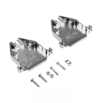EFB Elektronik 29432.1V2 kovinski pokrov E-GP25G z razbremenitvijo, D-Sub 25-Pin, EMI/RFI oklopljen, cinkova zlitina, srebrn