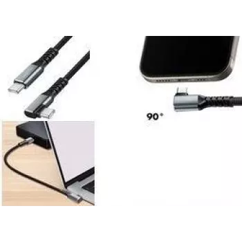 LogiLink USB 3.2 Gen 2 kabel USB-C na USB-C kotni, 10 Gbps, 100W, 4K, 2 m, črn/siv