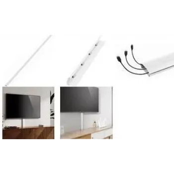 LogiLink aluminijast kabelski kanal 1100x60x20 mm z zložljivim in klik zapiralom, bel