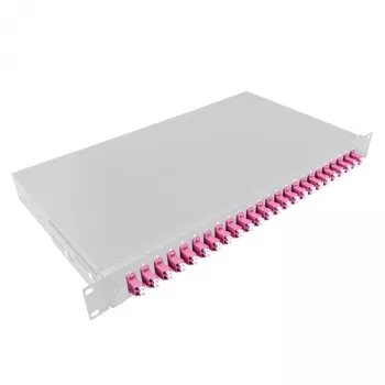 LogiLink F24LC4G 24-portno LC Duplex optično patch panel, 1U 19 inch rack montaža, sivo jeklo