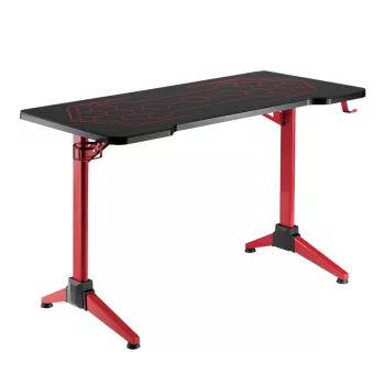 LogiLink igralna miza, 120x60 cm, plošča iz kaljenega stekla z RGB osvetlitvijo, rdeč okvir