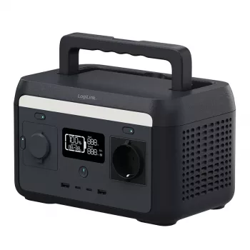 LogiLink prenosna električna postaja 300W LiFePO4 baterija, 288Wh čisti sinusni val, 60W USB-C PD, QC3.0, pripravljena na sončno polnjenje