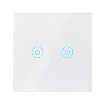 LogiLink WiFi pametno EU stikalo za luč, 2-kratno, združljivo s Tuya, belo