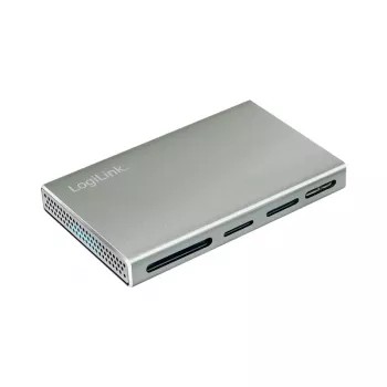 LogiLink USB 3.2 Gen1 5-v-1 bralnik kartic, kovinsko ohišje, srebrn